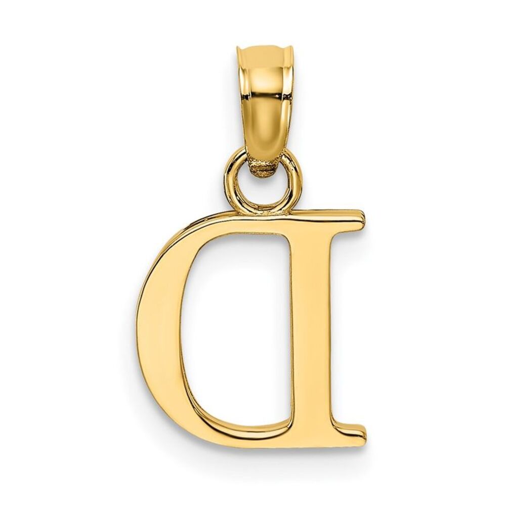 10k Yellow Gold Polished D Block Initial Charm - image 4